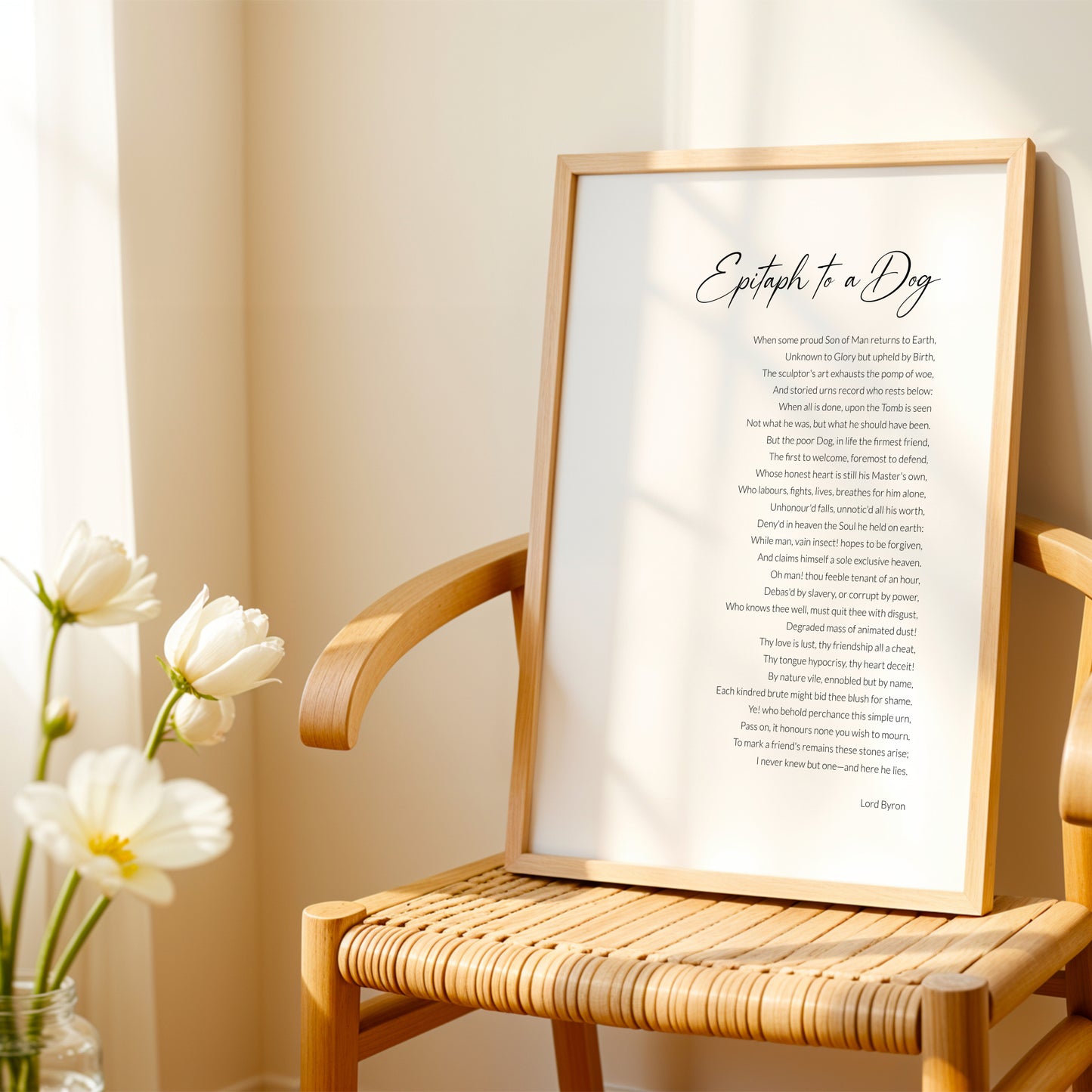 Epitaph To A Dog Print | Lord Byron Poem