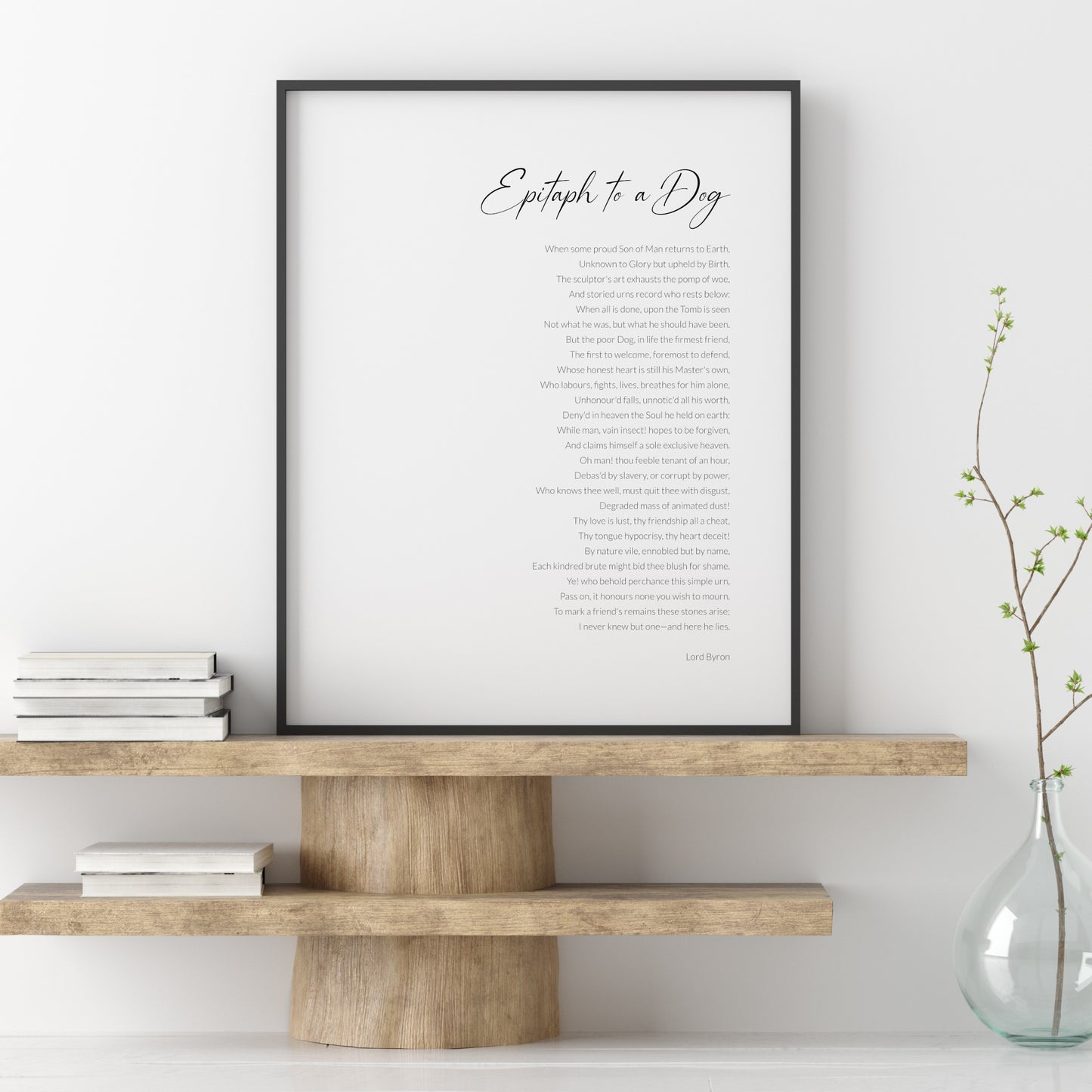 Epitaph To A Dog Print | Lord Byron Poem