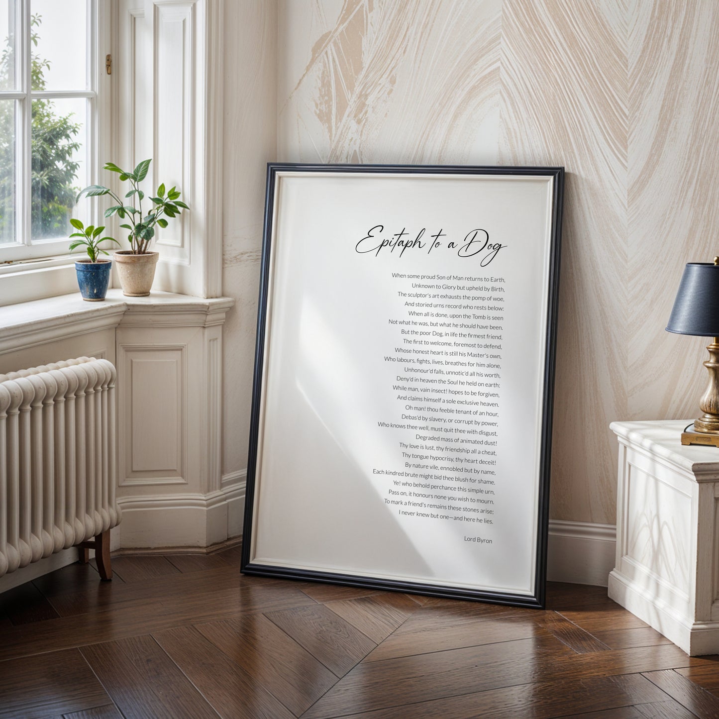 Epitaph To A Dog Print | Lord Byron Poem