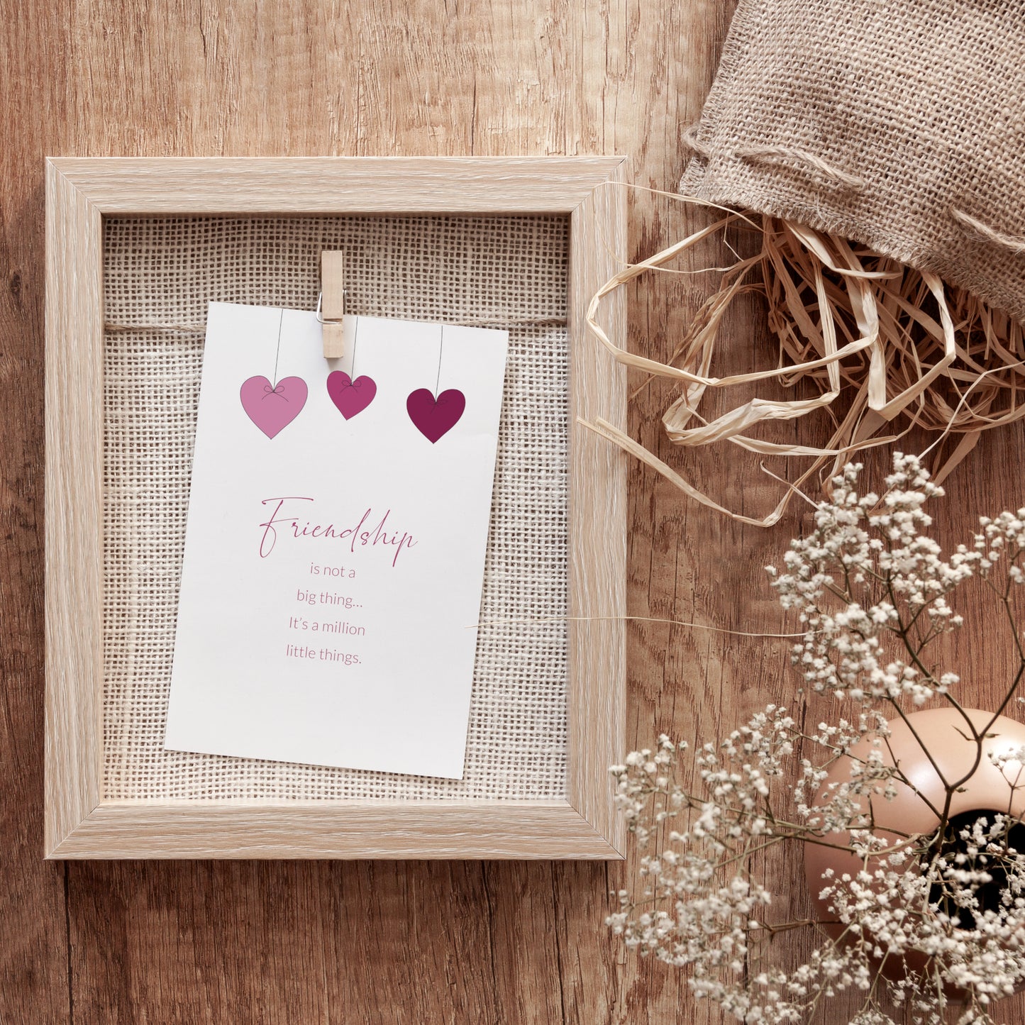 Friendship is not a big thing... It's a million little things | Quote Print
