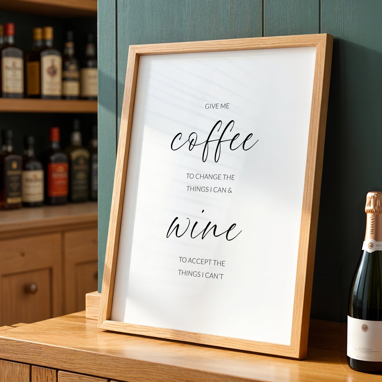 Give Me Coffee & Wine Print