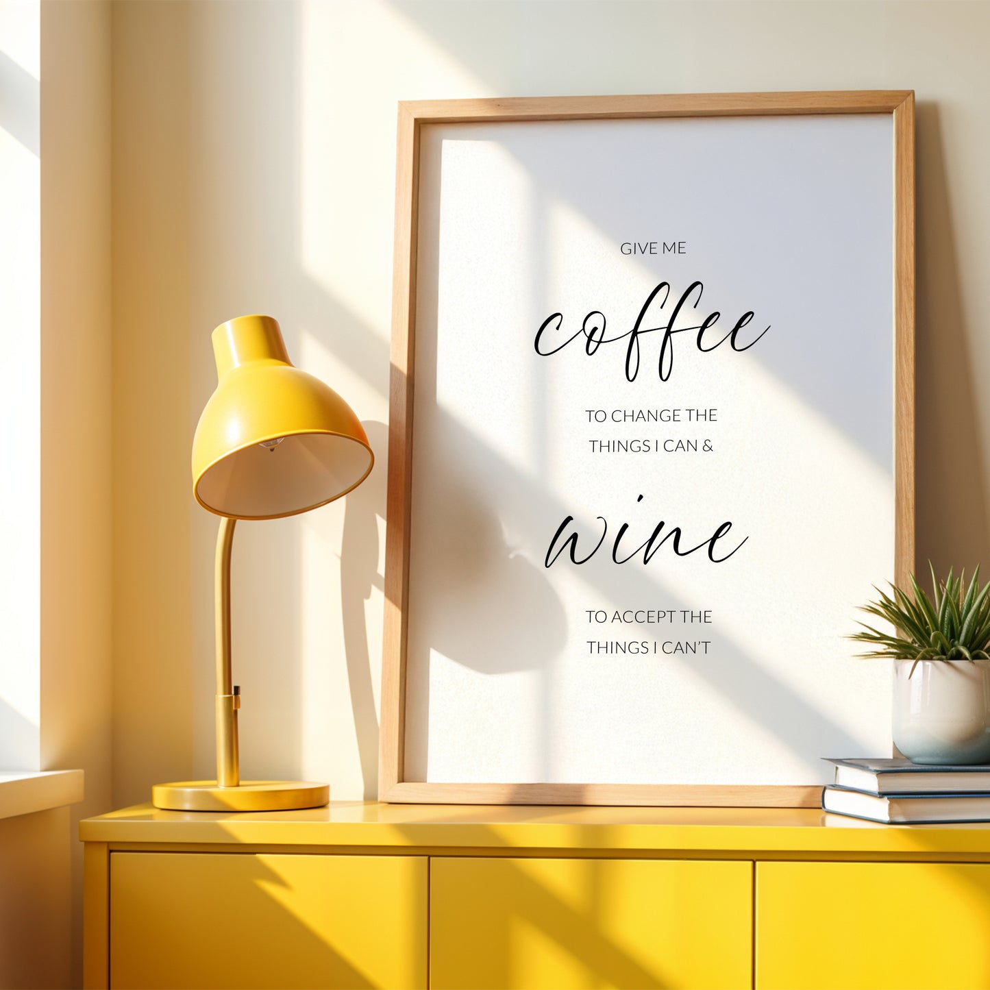 Give Me Coffee & Wine Print