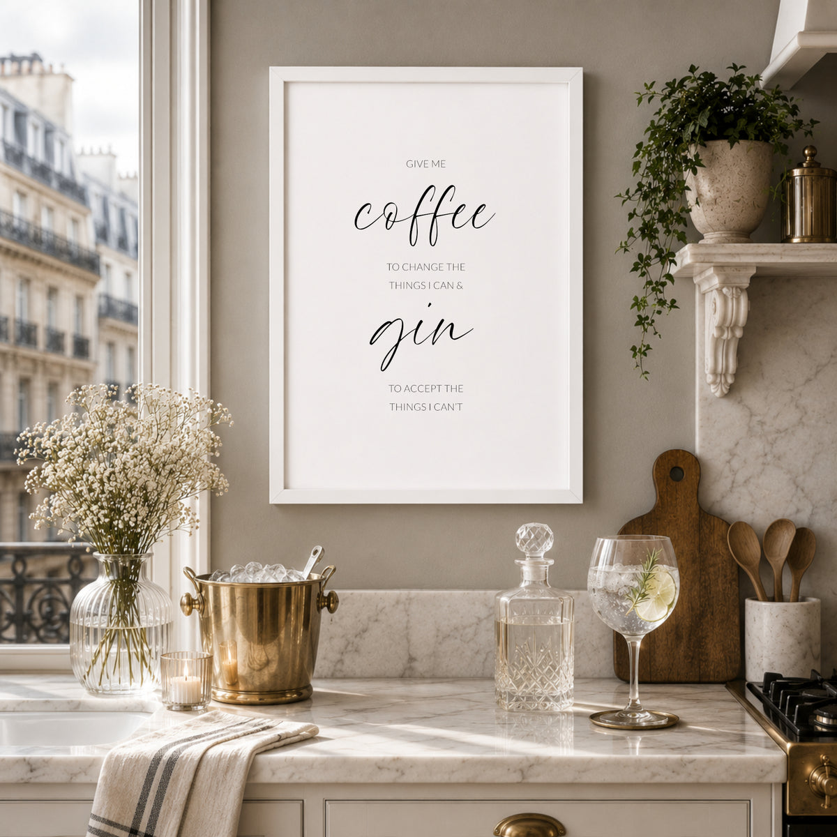 Give Me Coffee & Gin Print