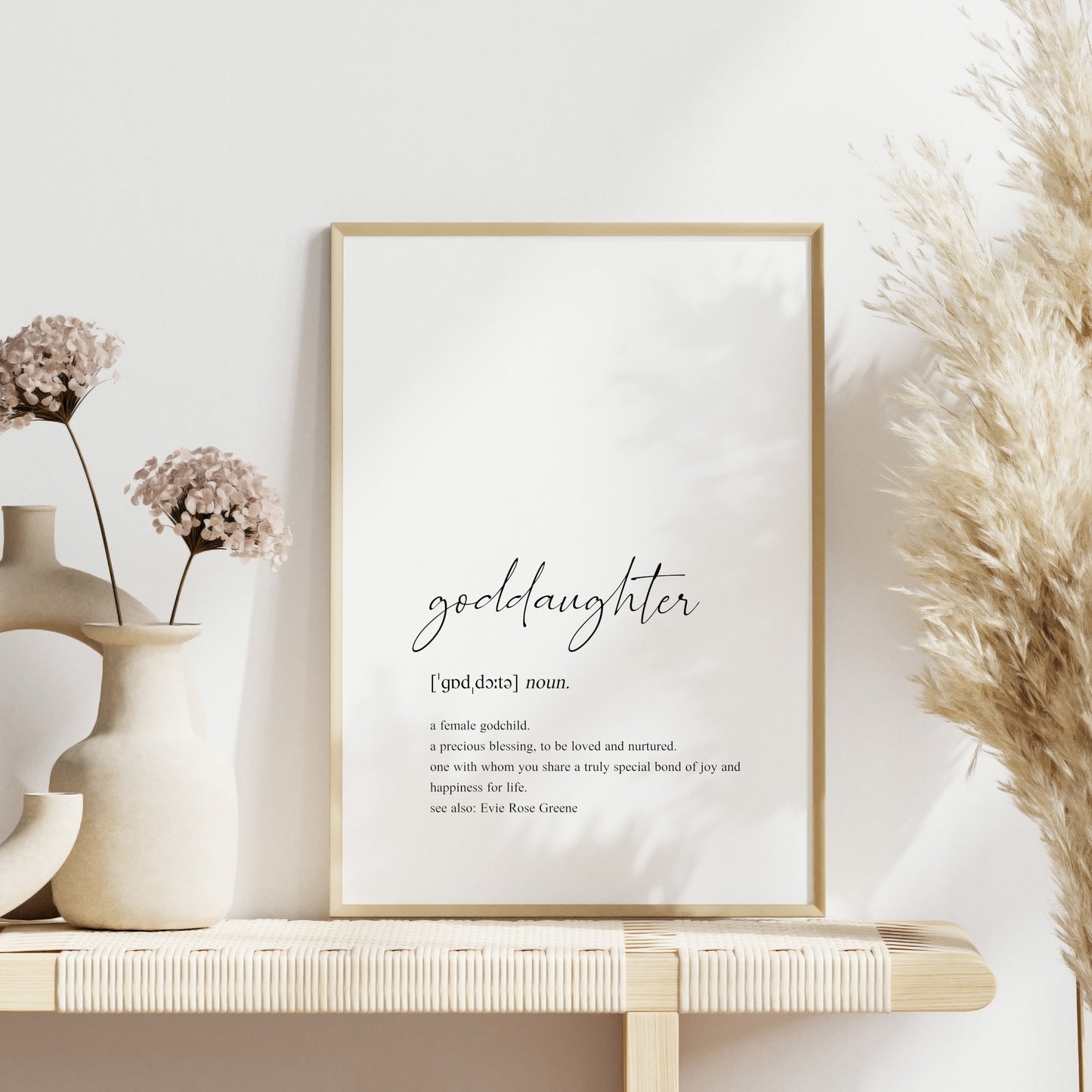 Goddaughter Definition Print (Personalised)