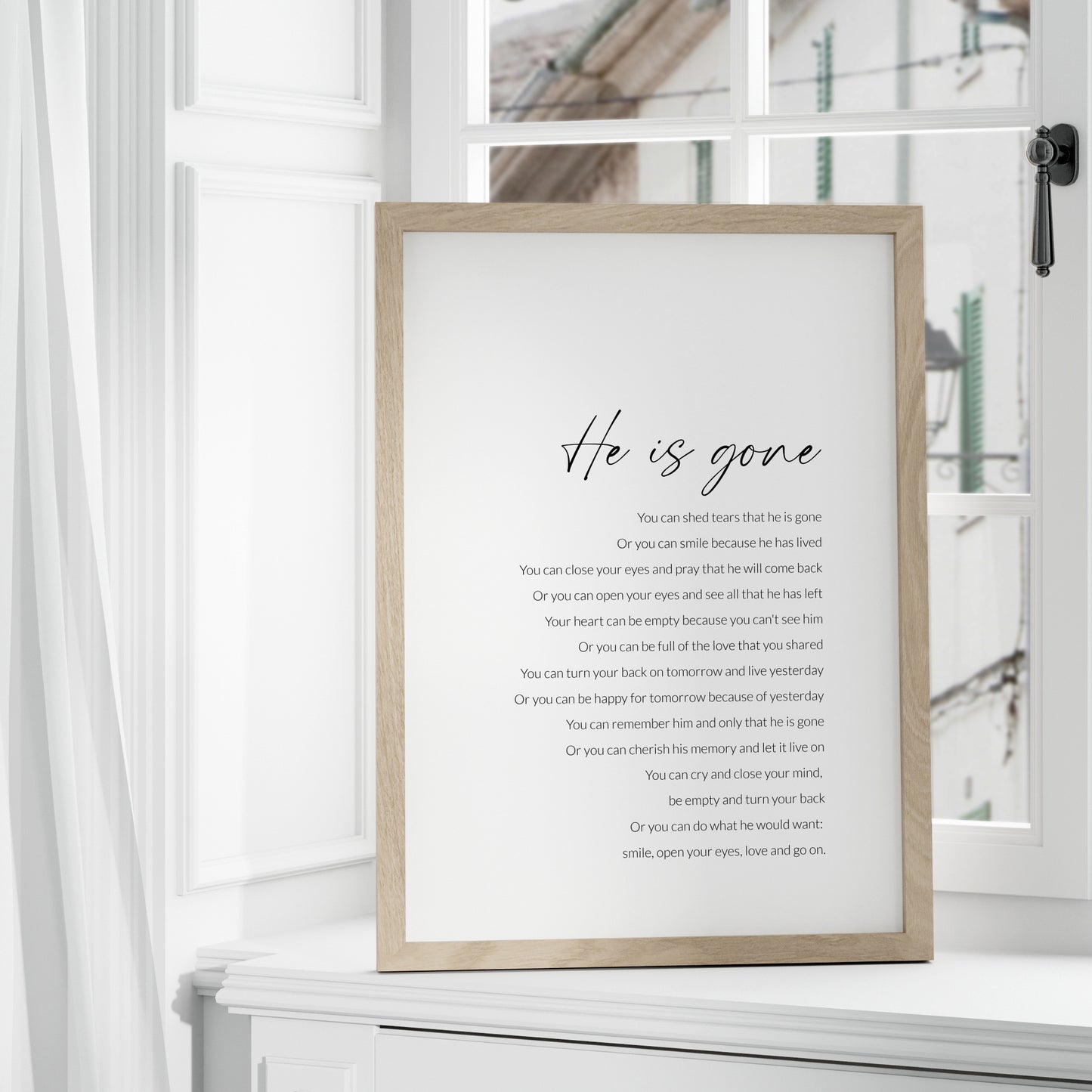He Is Gone Print | David Harkins Poem