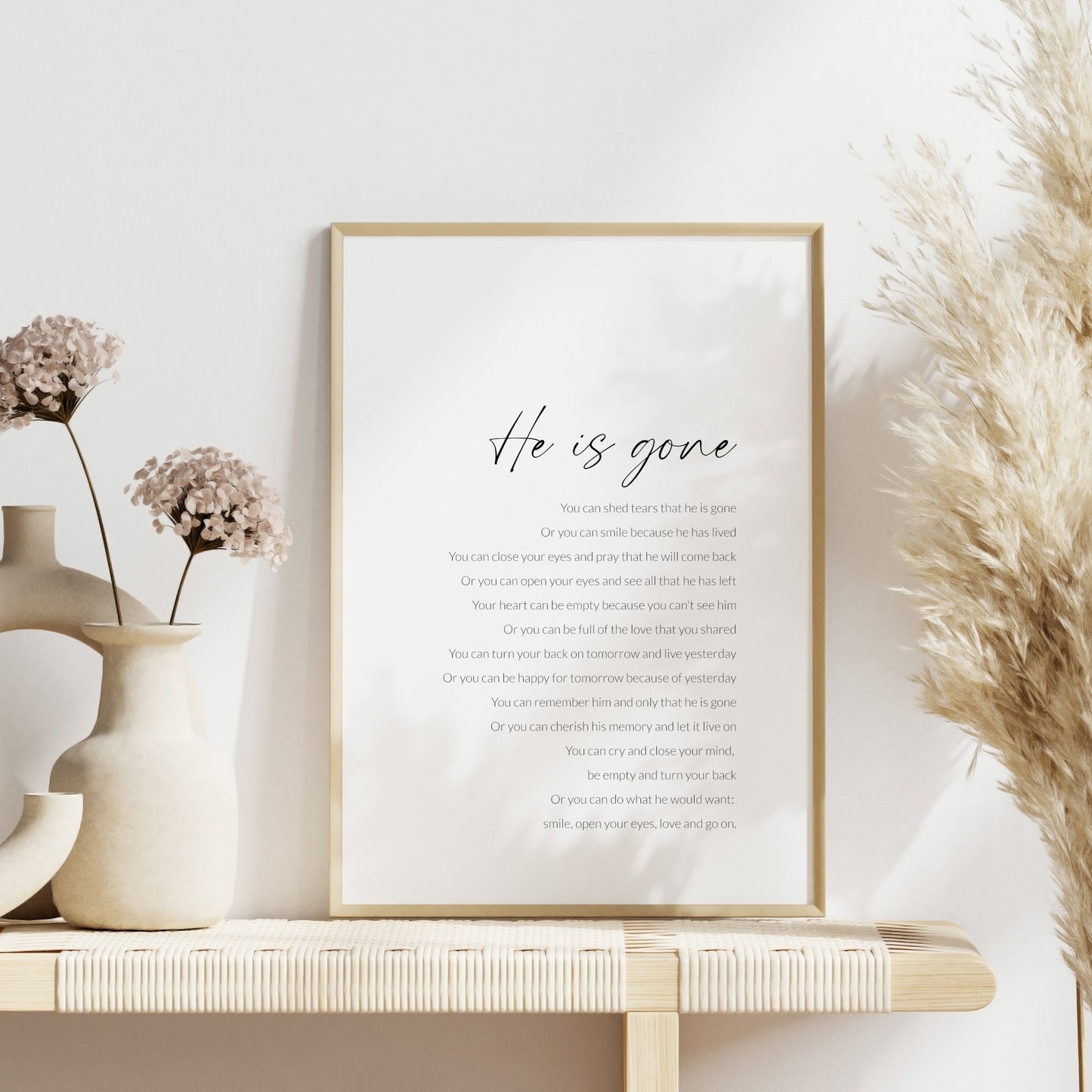 He Is Gone Print | David Harkins Poem