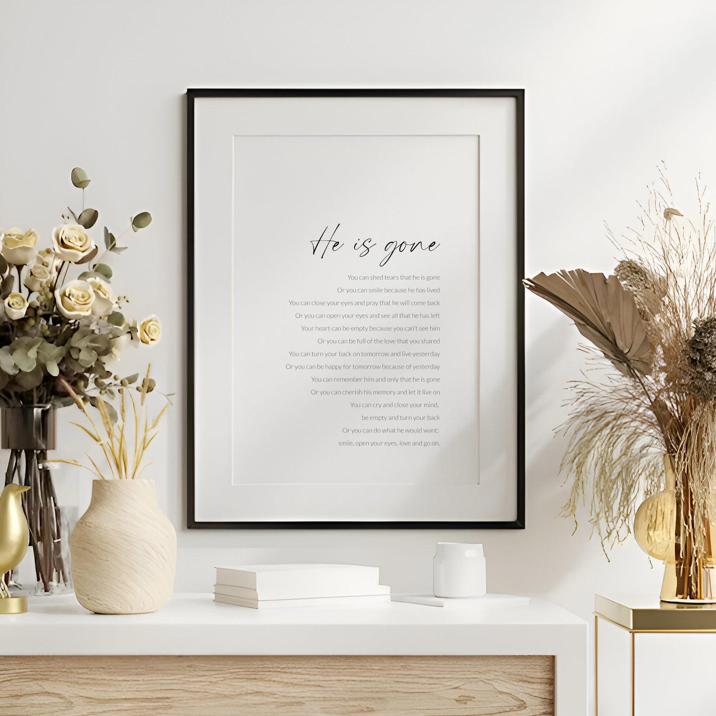 He Is Gone Print | David Harkins Poem