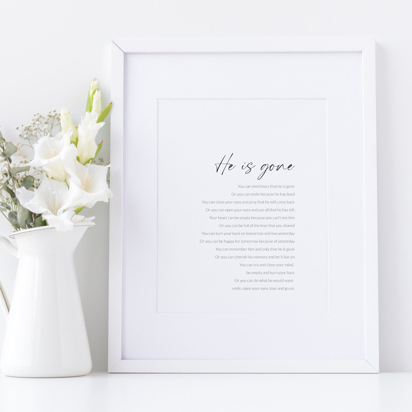 He Is Gone Print | David Harkins Poem