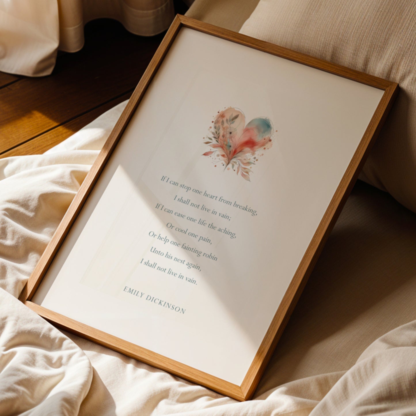 If I Can Stop One Heart From Breaking by Emily Dickinson Print