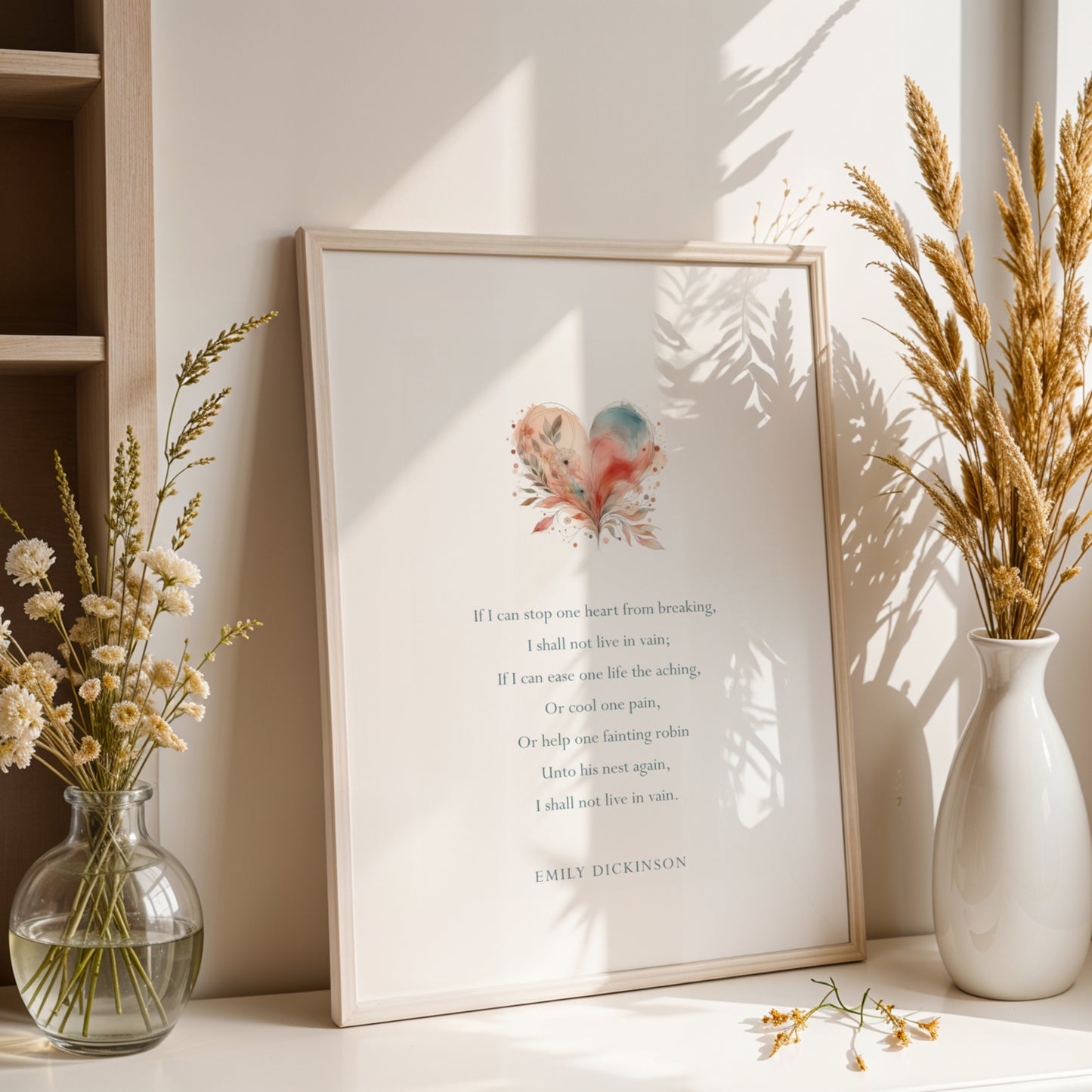 If I Can Stop One Heart From Breaking by Emily Dickinson Print