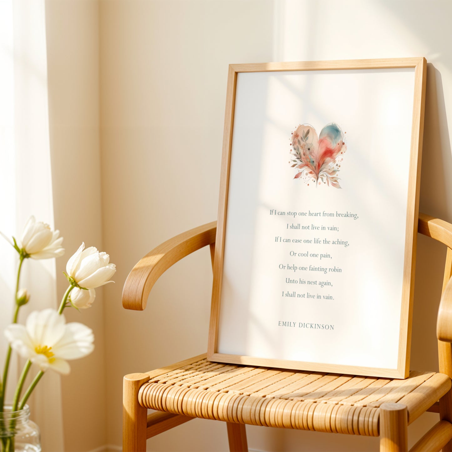 If I Can Stop One Heart From Breaking by Emily Dickinson Print