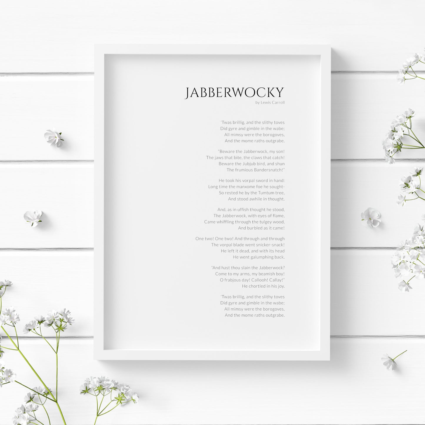 Jabberwocky by Lewis Carroll Print
