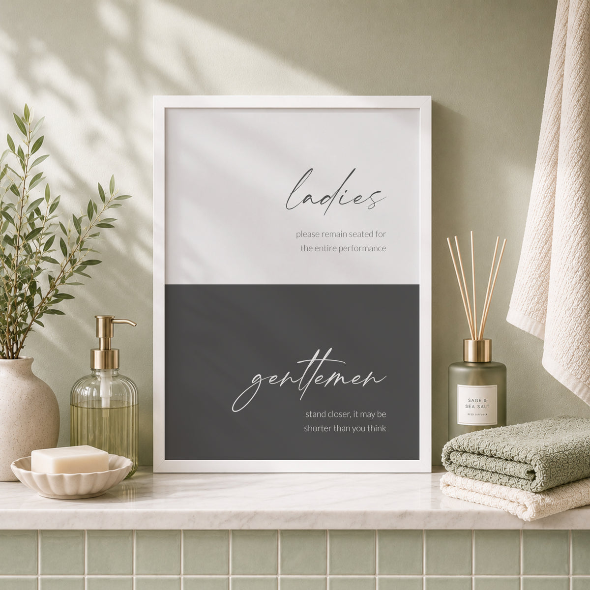 Ladies & Gentlemen Bathroom Etiquette Print