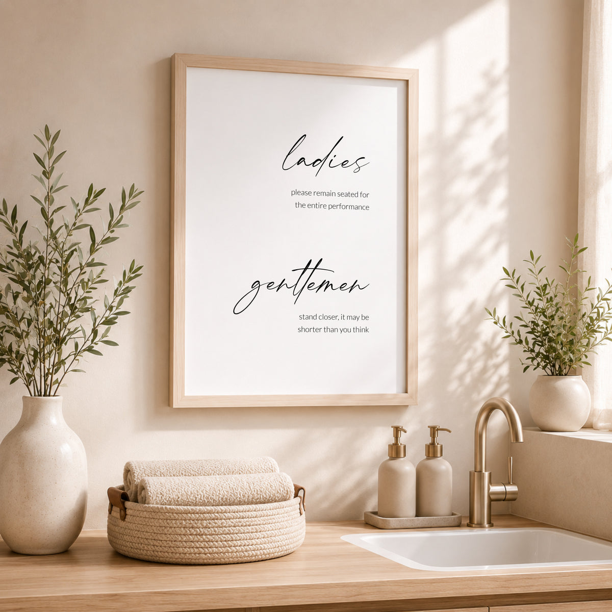Ladies & Gentlemen Bathroom Etiquette Print
