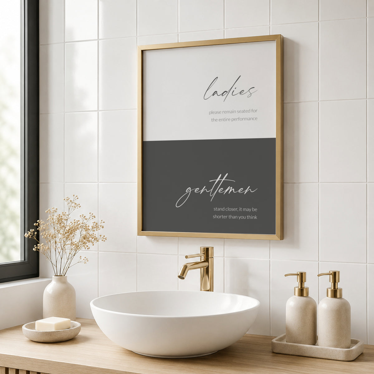Ladies & Gentlemen Bathroom Etiquette Print