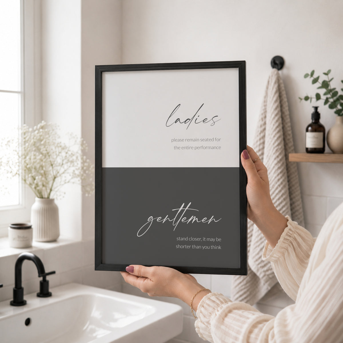 Ladies & Gentlemen Bathroom Etiquette Print