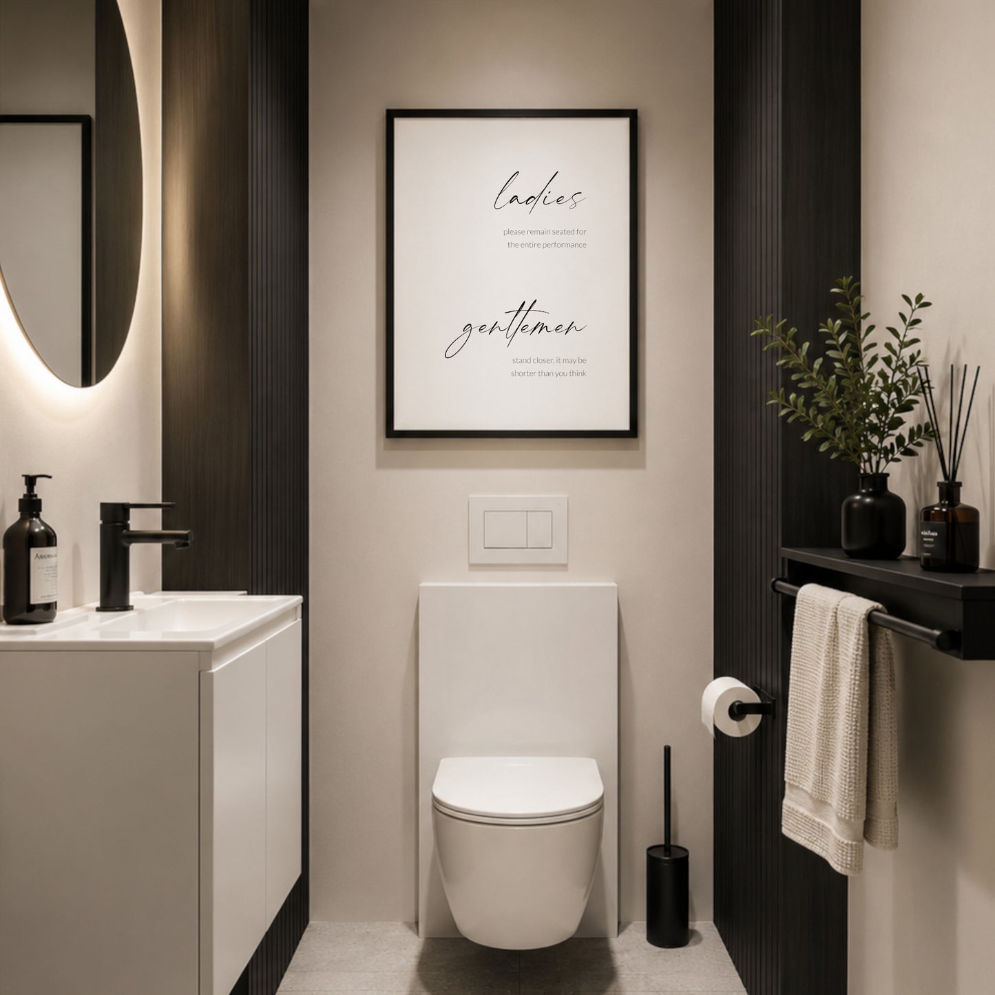 Ladies & Gentlemen Bathroom Etiquette Print