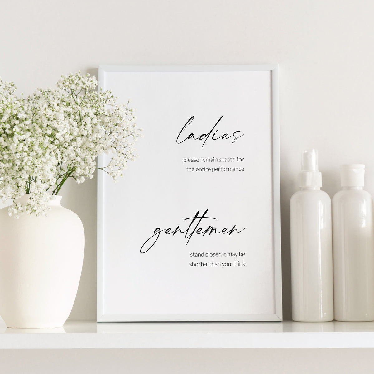 Ladies & Gentlemen Bathroom Etiquette Print