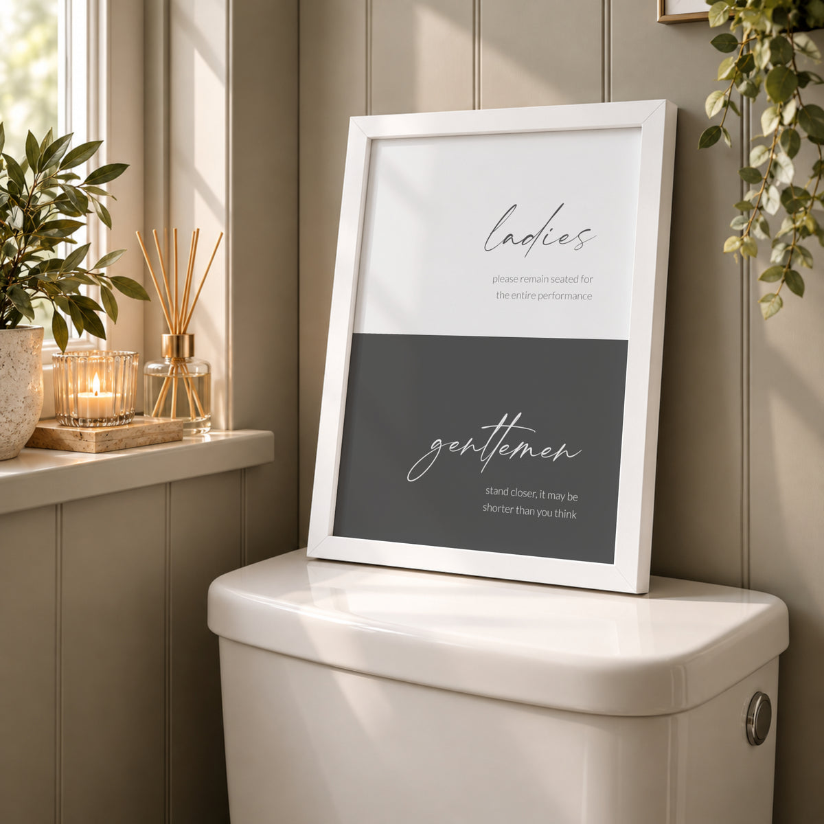 Ladies & Gentlemen Bathroom Etiquette Print