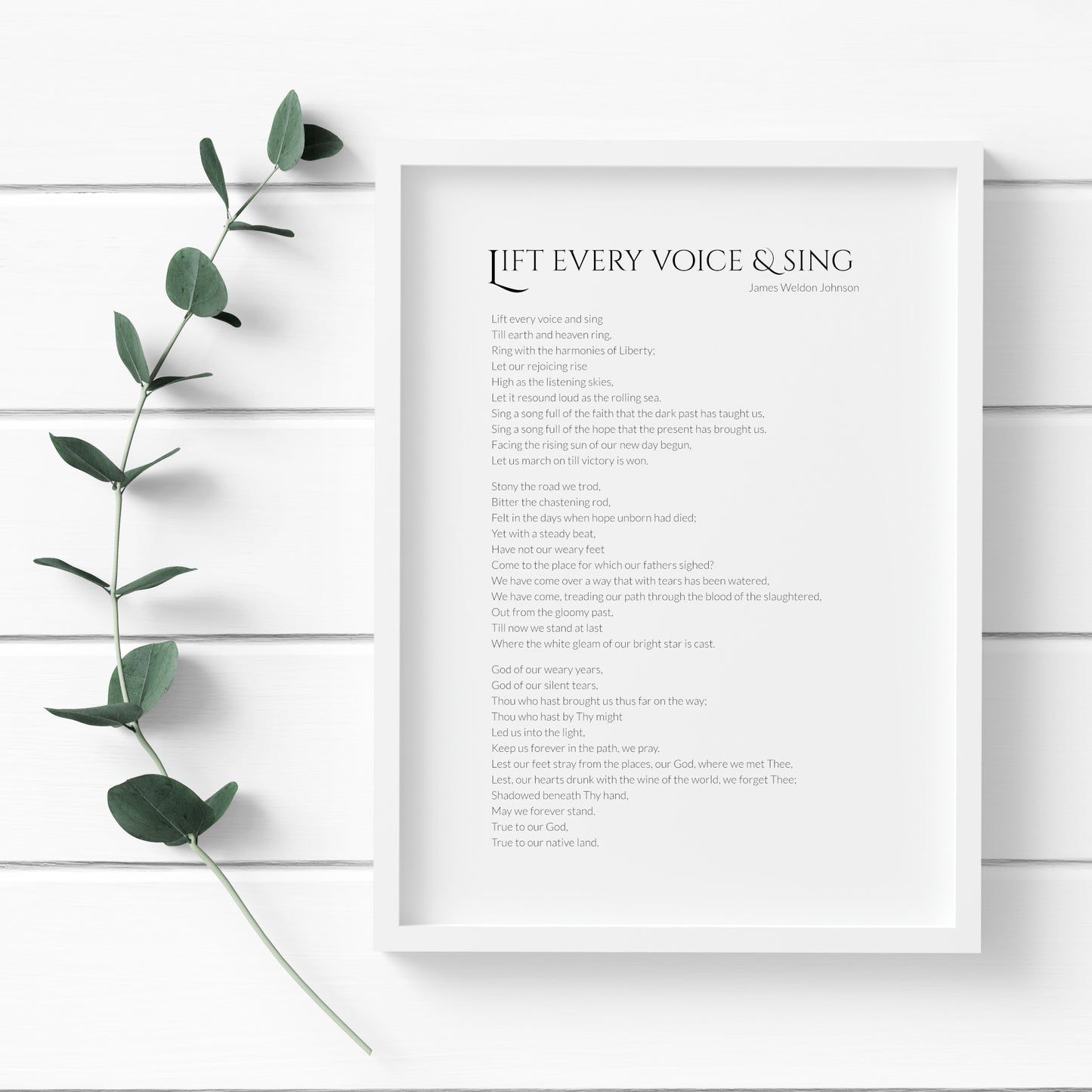Lift Every Voice And Sing by James Weldon Johnson Print