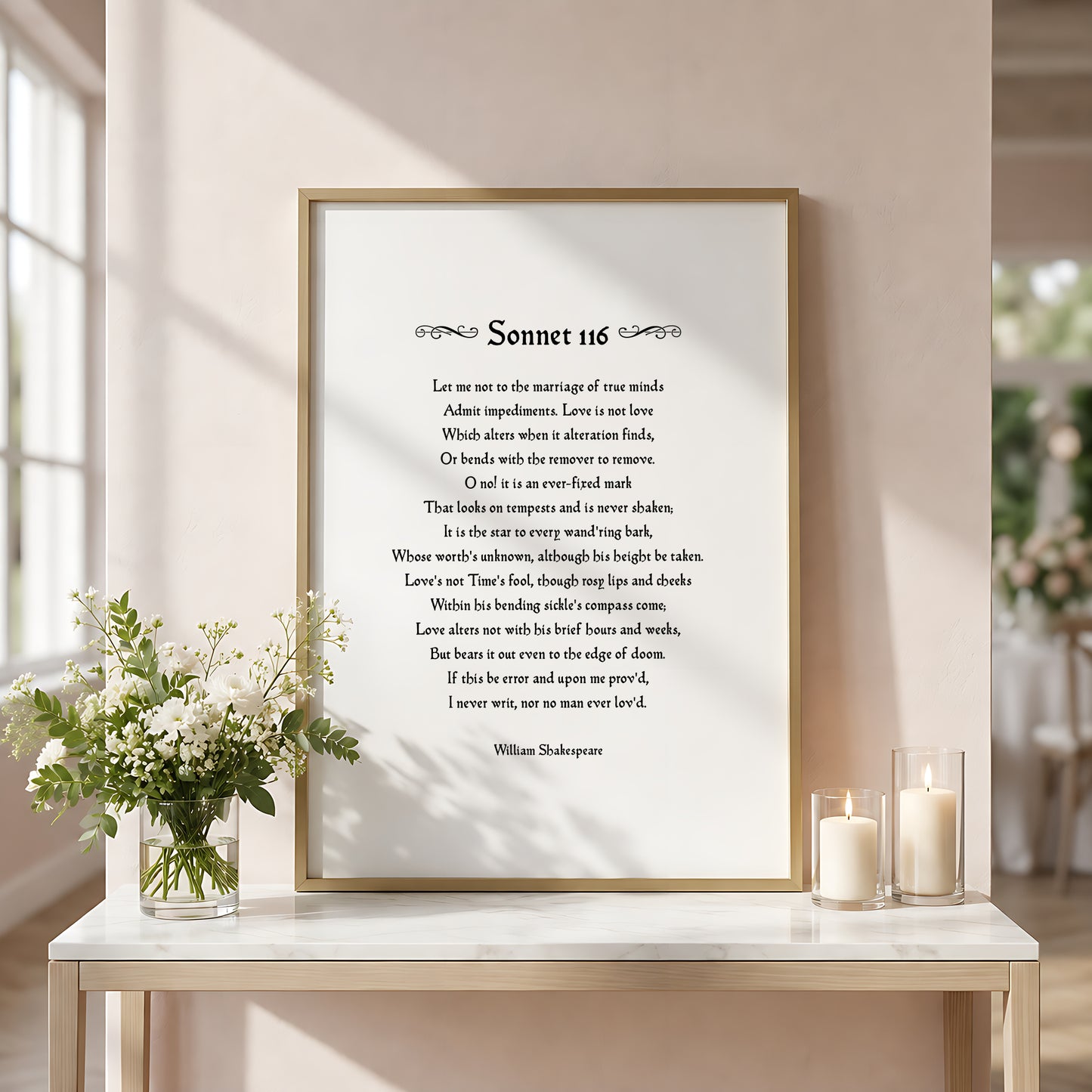 Love Is Not Love Which Alters When It Alteration Finds (Shakespeare's Sonnet 116) Print