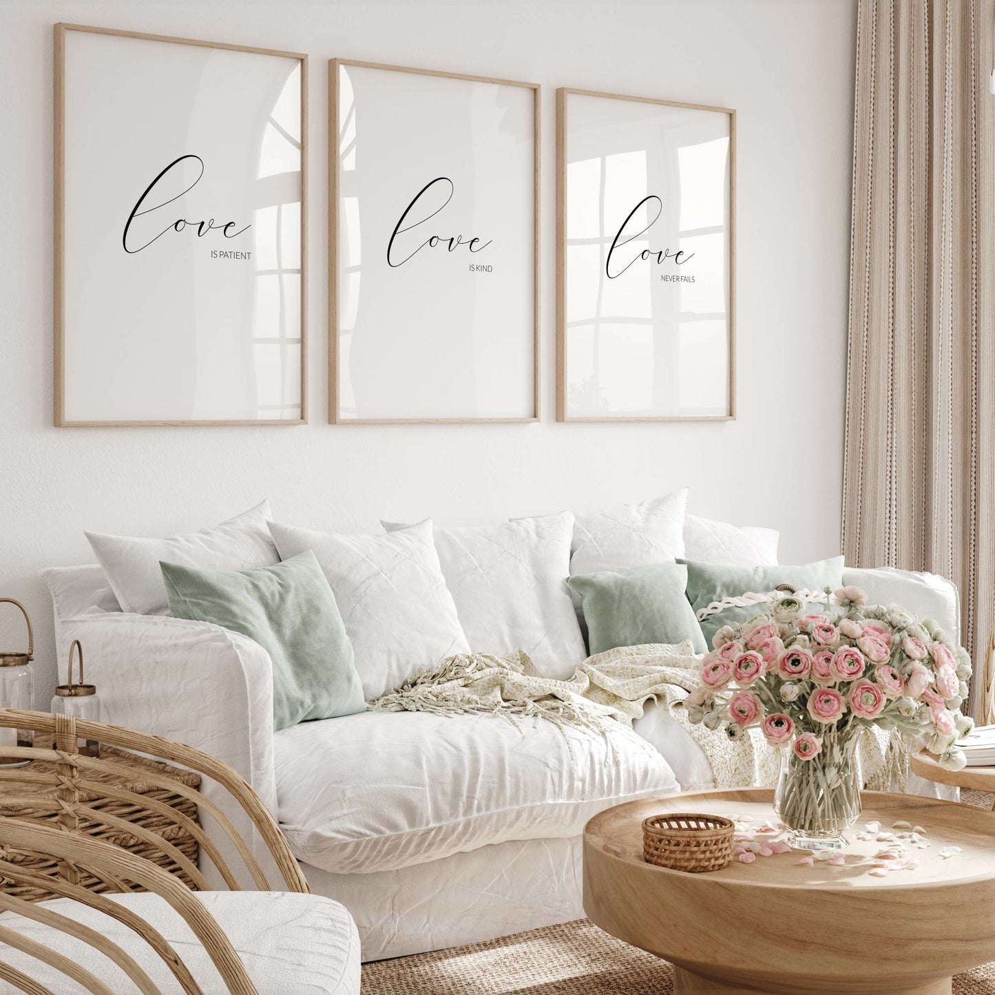Love Is Patient, Love Is Kind, Love Never Fails Prints (Set of 3)