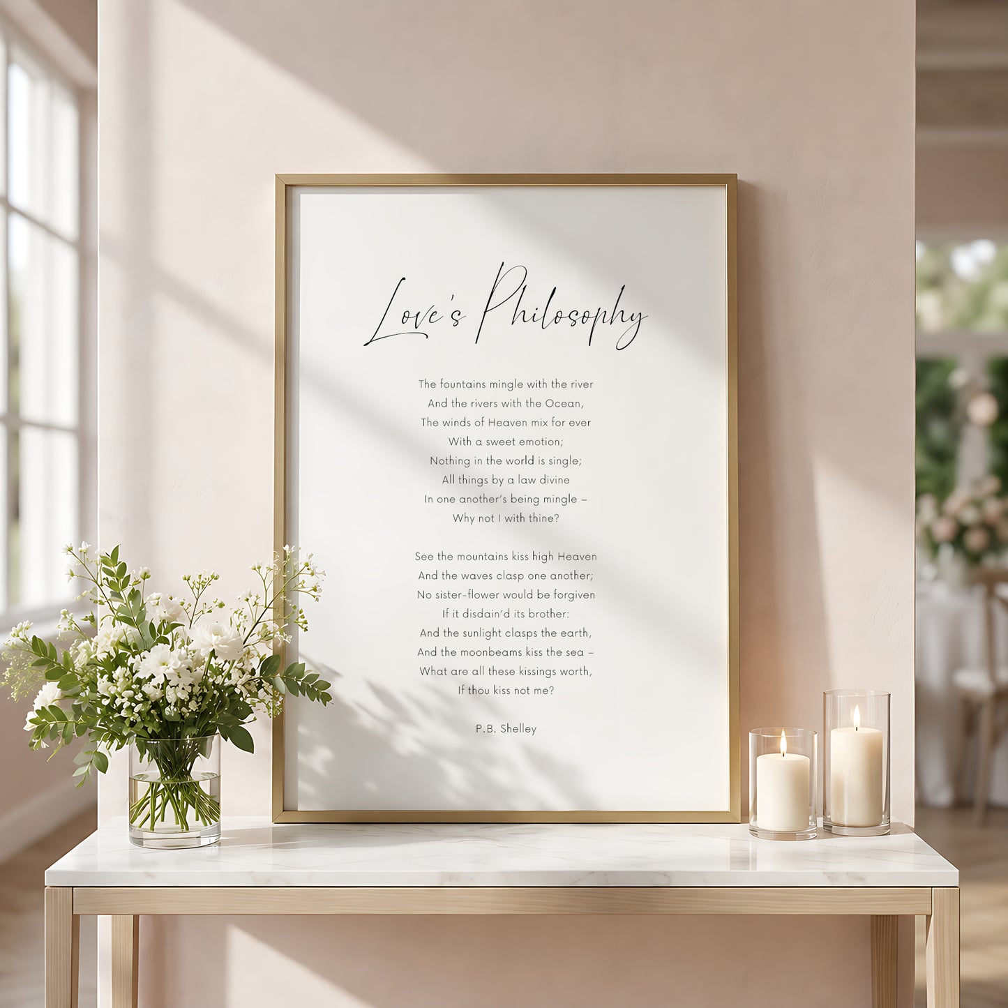 Love's Philosophy by P.B. Shelley Print