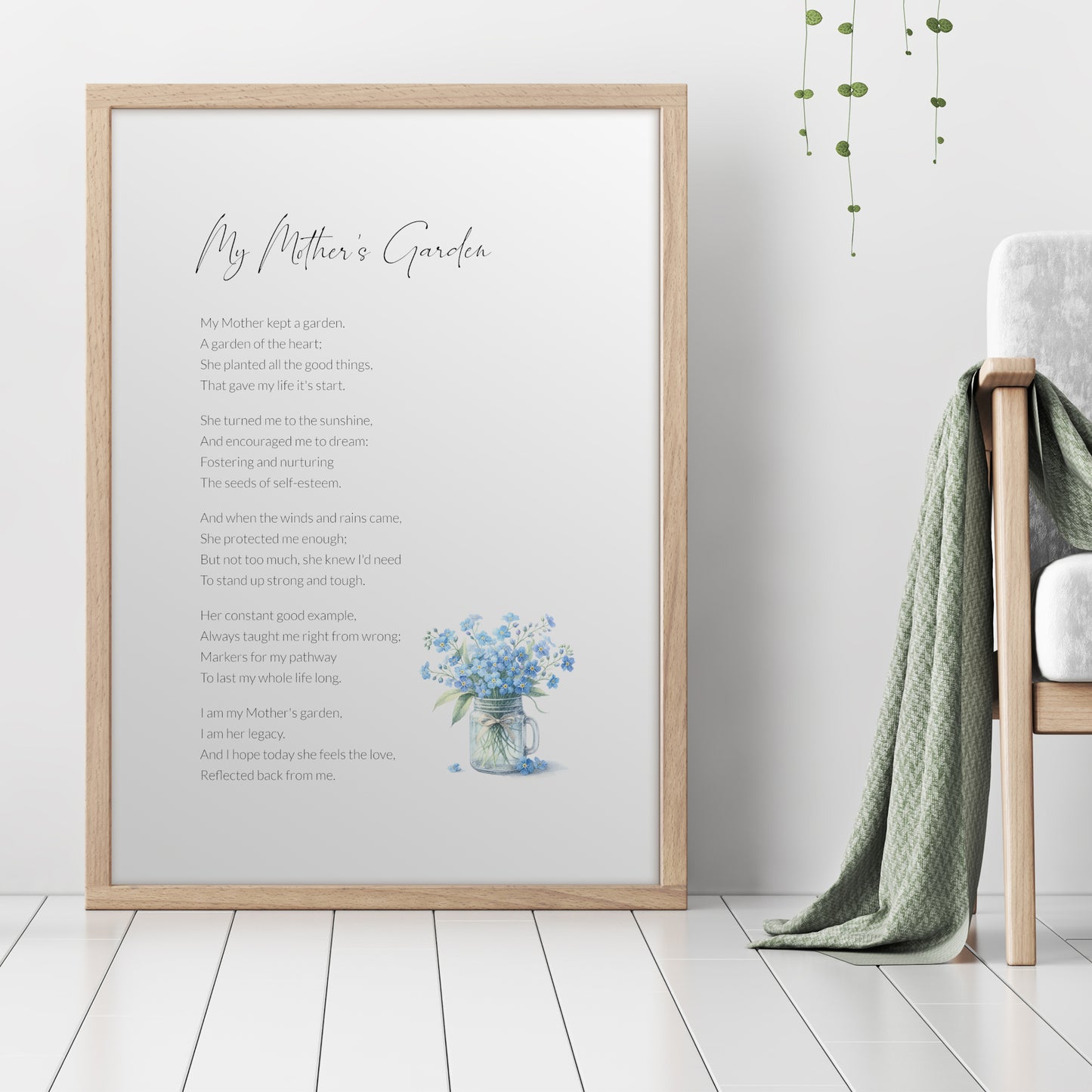 My Mother's Garden Print | Poem (Unknown)