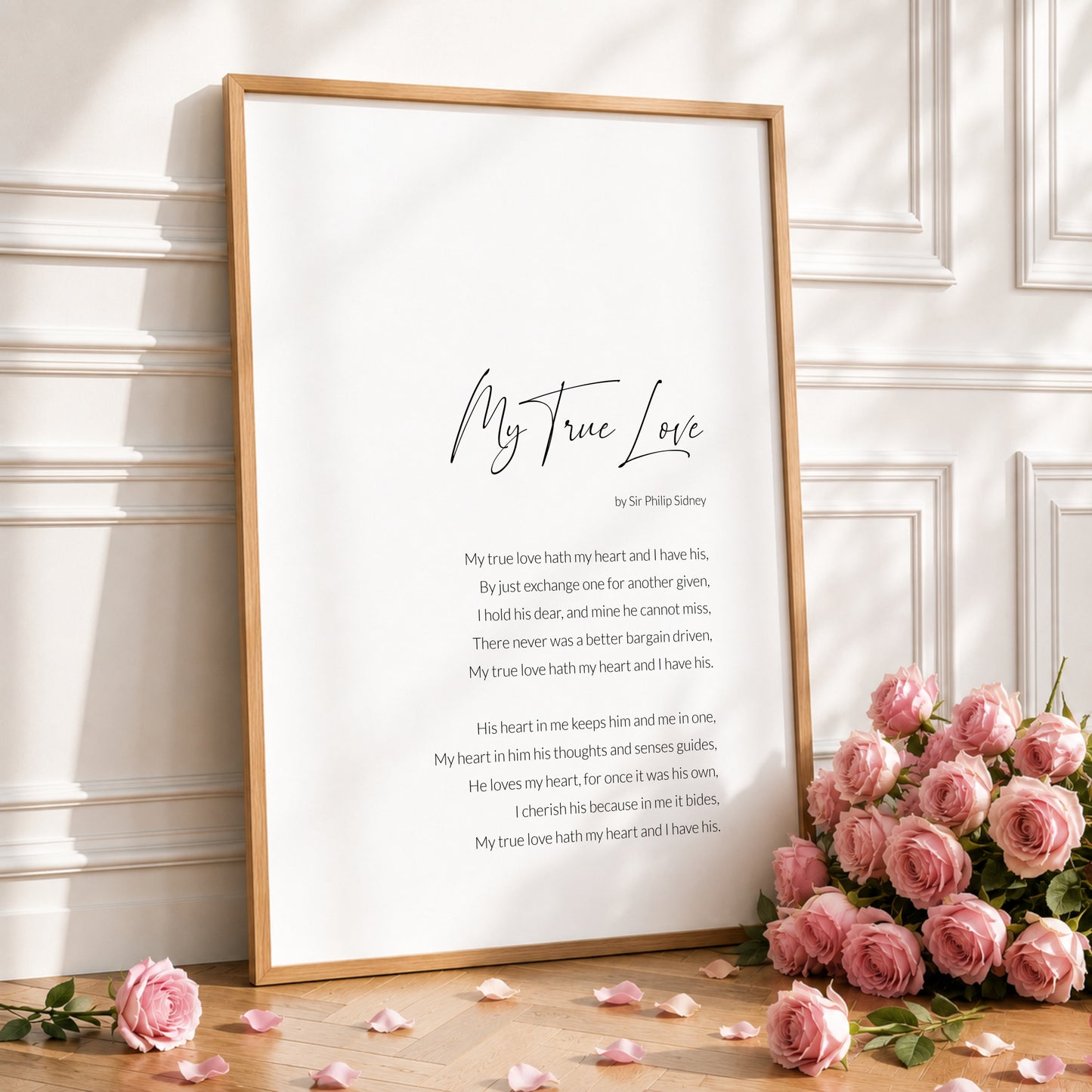 My True Love Print, Poem by Sir Philip Sidney