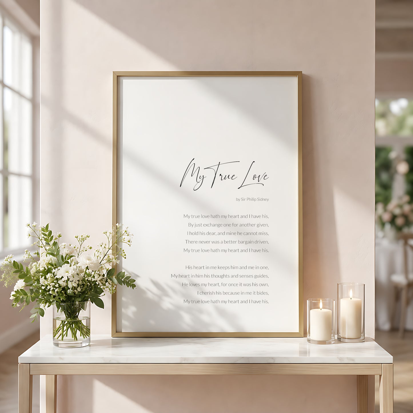 My True Love Print, Poem by Sir Philip Sidney