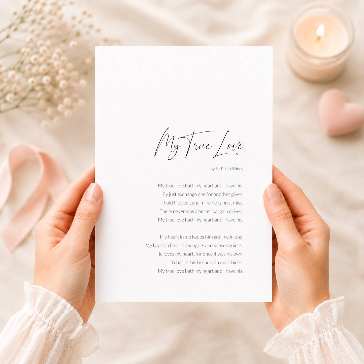 My True Love Print, Poem by Sir Philip Sidney