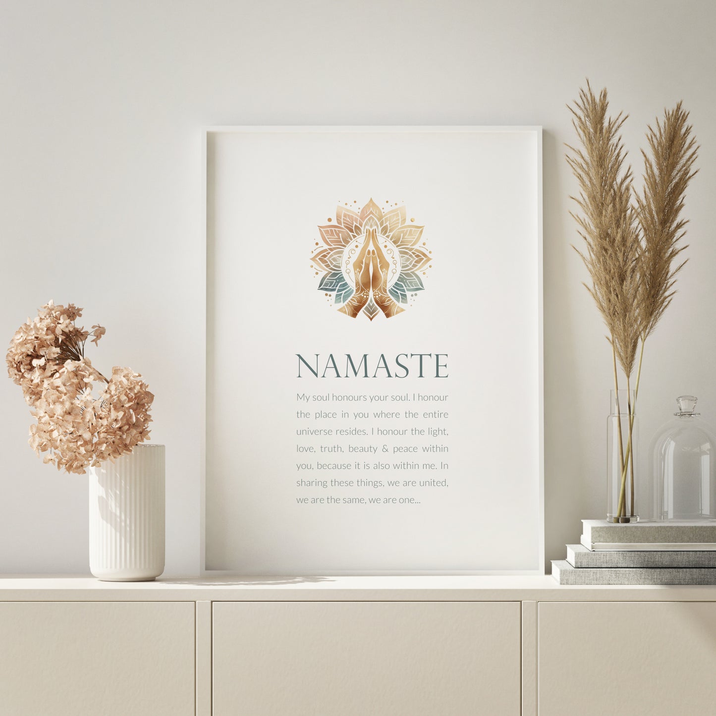 Namaste With Prayer Hands Illustration Print