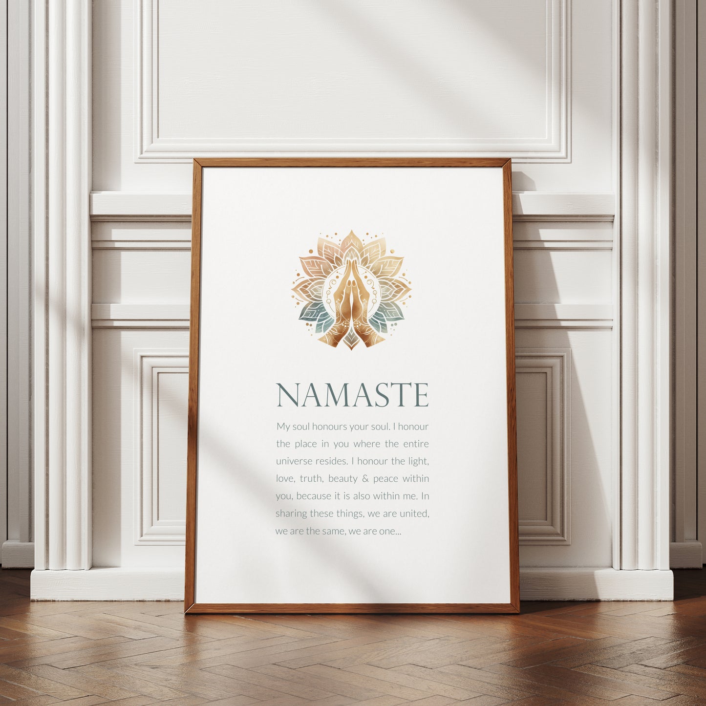 Namaste With Prayer Hands Illustration Print