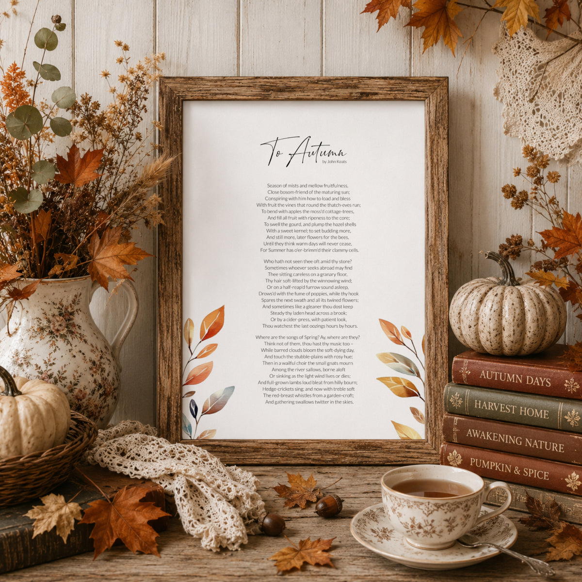 To Autumn by John Keats Print