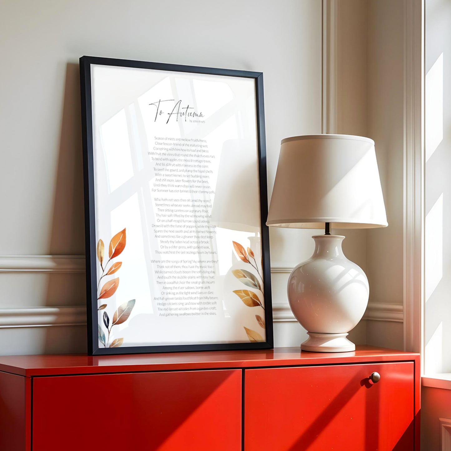 To Autumn by John Keats Print