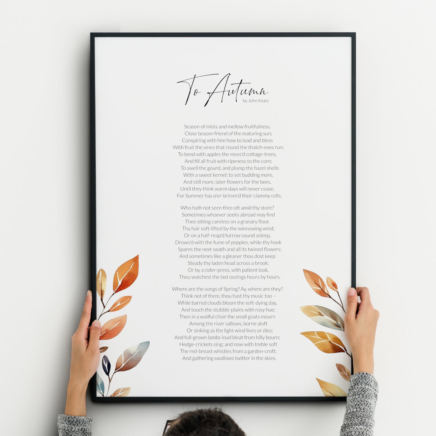 To Autumn by John Keats Print