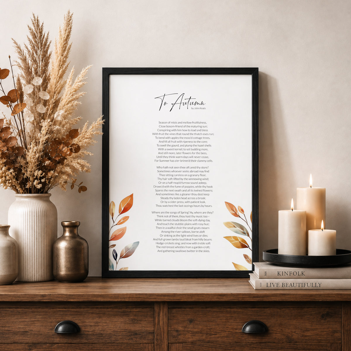 To Autumn by John Keats Print