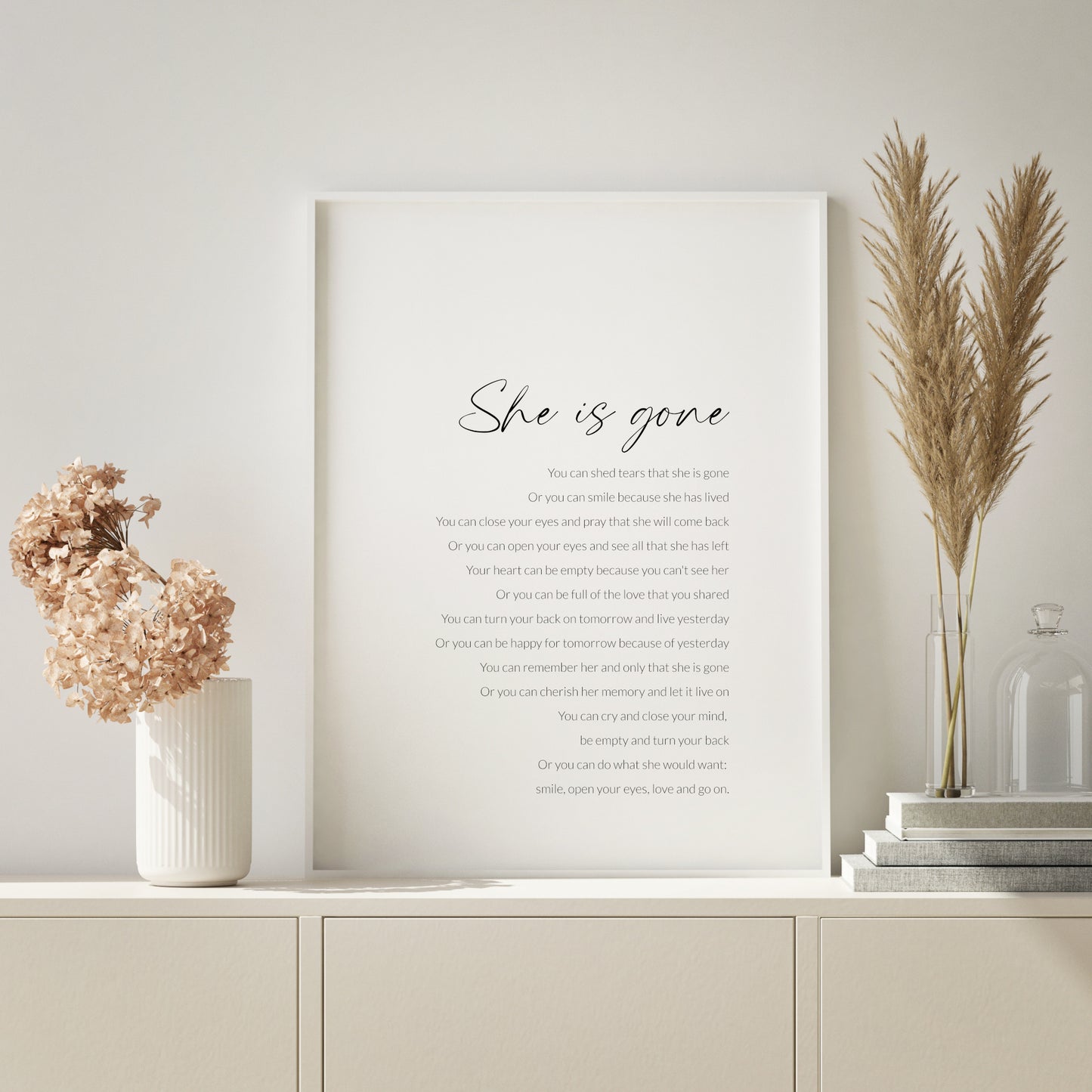 She Is Gone Print | David Harkins Poem
