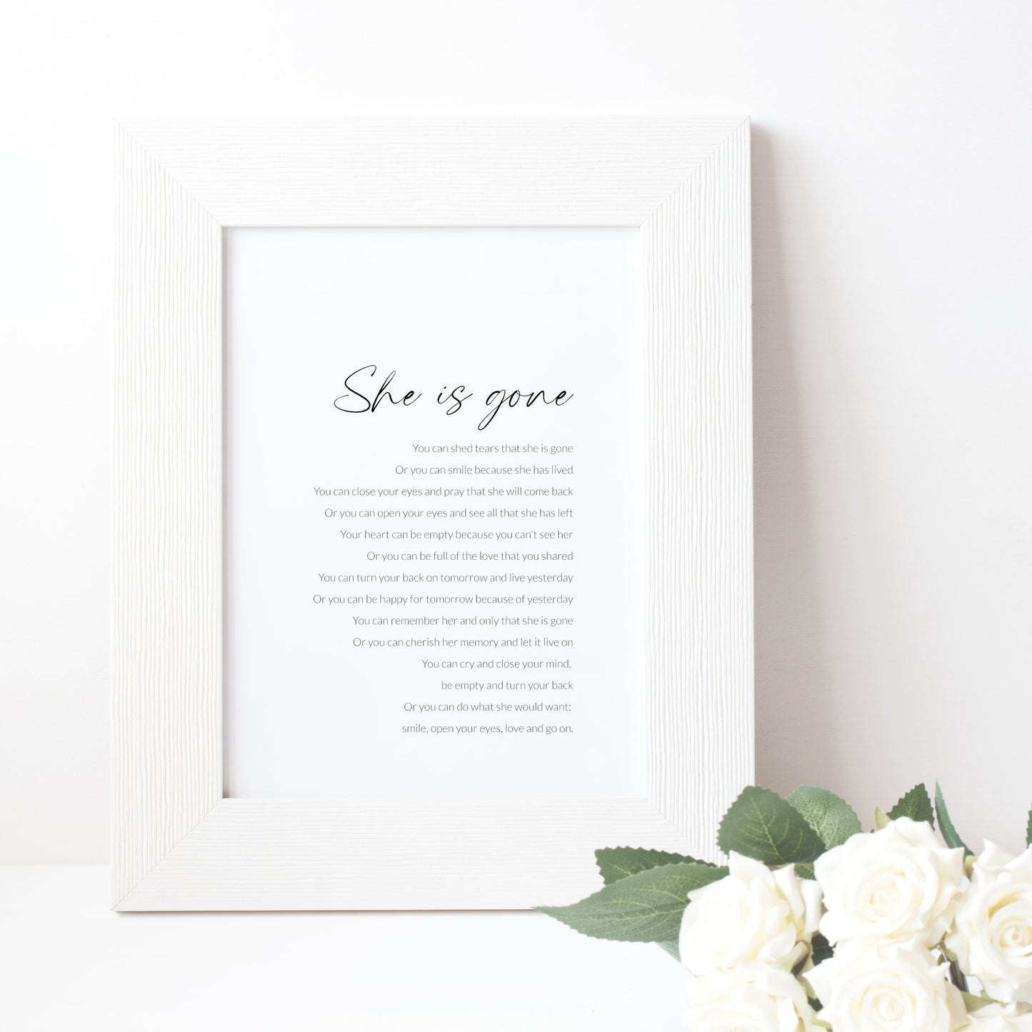 She Is Gone Print | David Harkins Poem