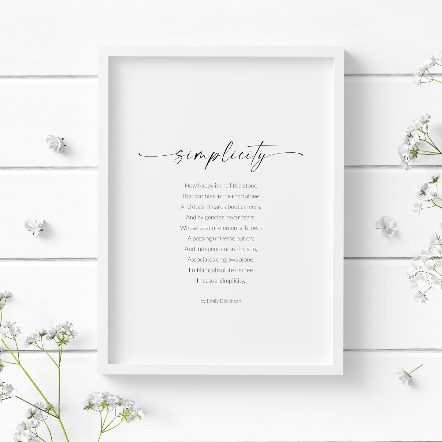 Simplicity by Emily Dickinson Print