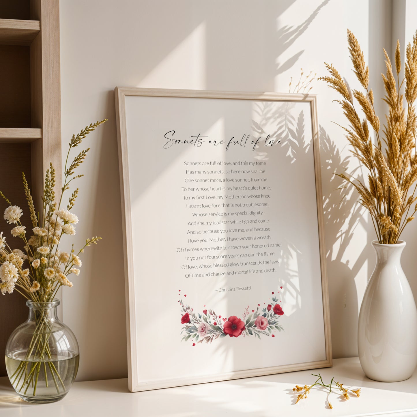Sonnets Are Full Of Love Print | Christina Rossetti Poem