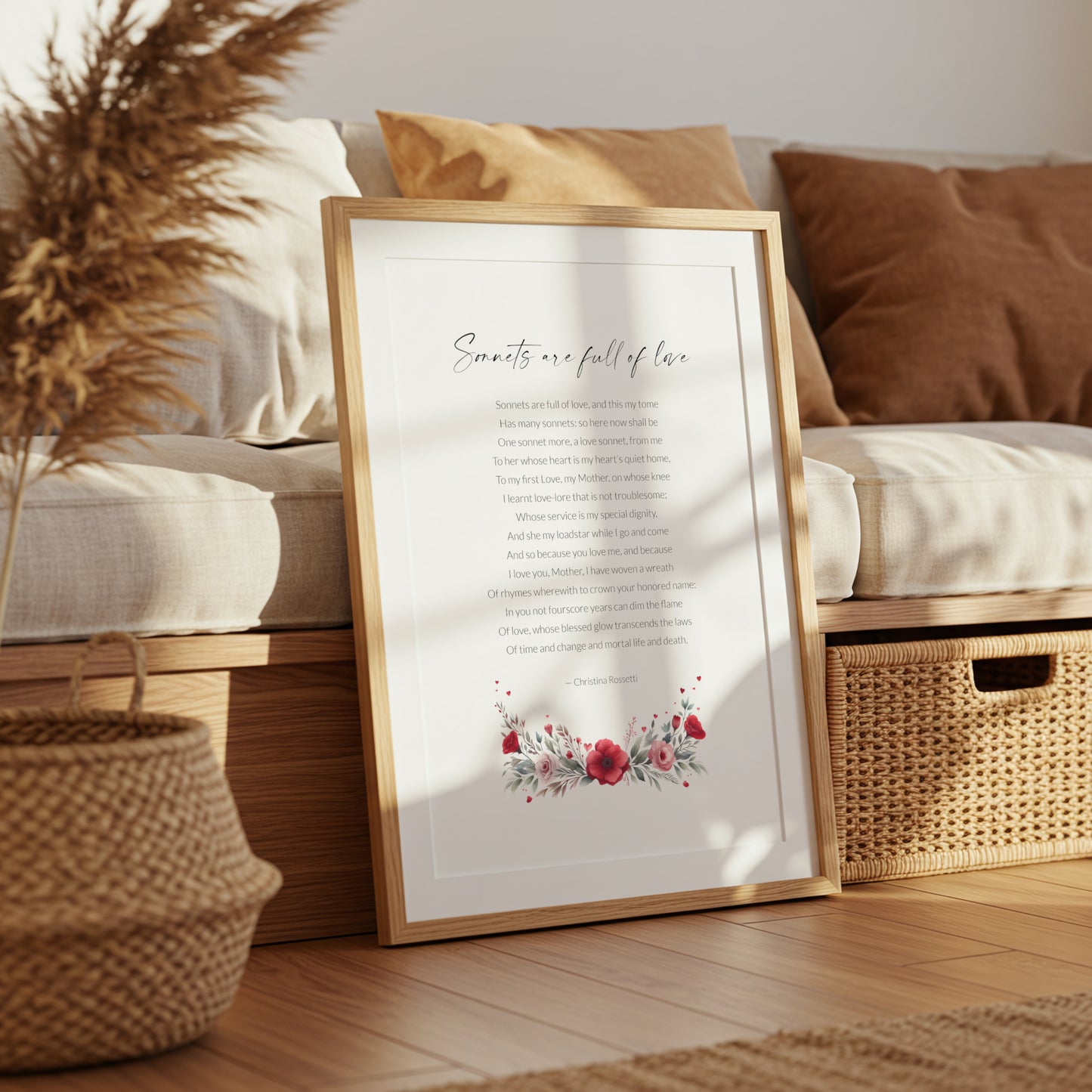 Sonnets Are Full Of Love Print | Christina Rossetti Poem