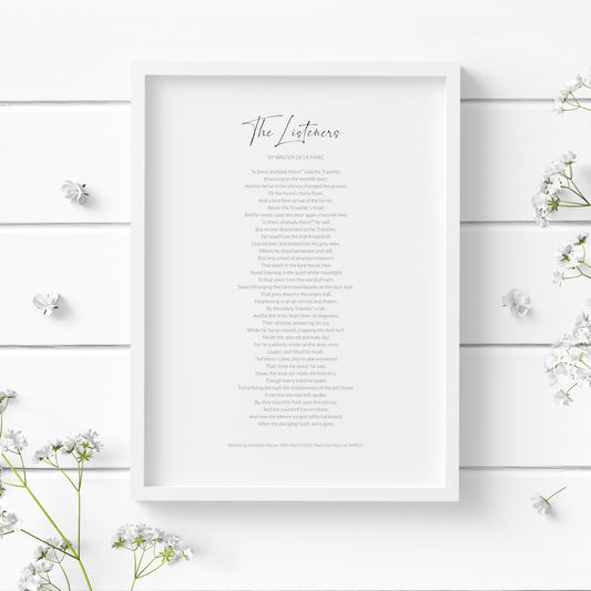 The Listeners by Walter De La Mare Print (Personalised)