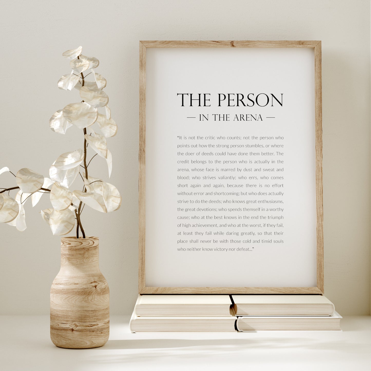 The Person In The Arena by Theodore Roosevelt Print