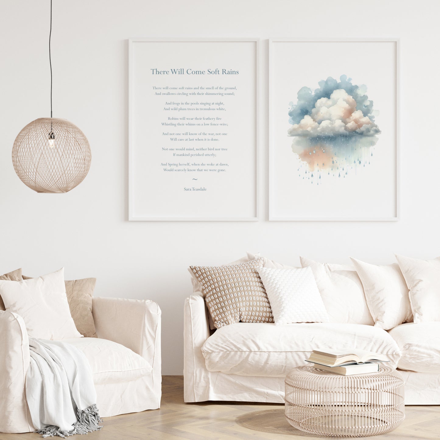 There Will Come Soft Rains by Sara Teasdale Prints (Set of 2)