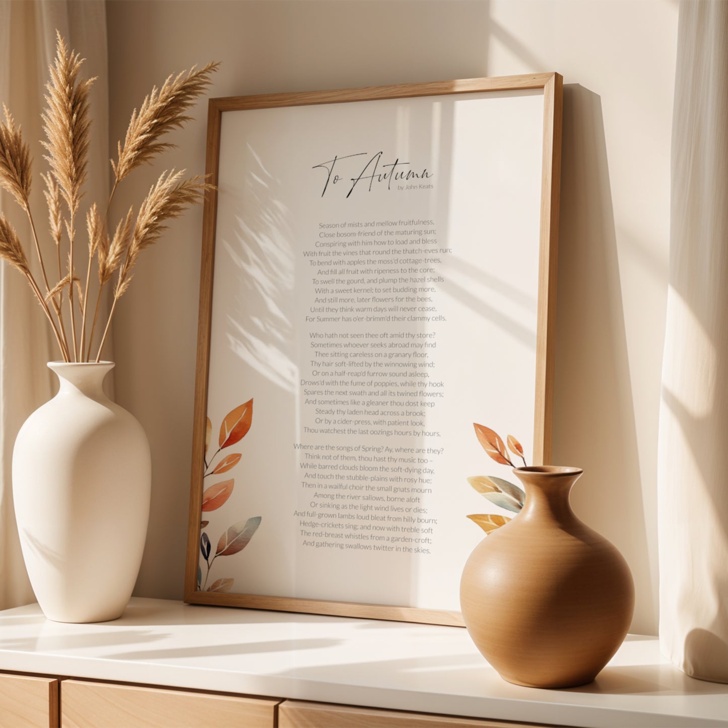 To Autumn by John Keats Print