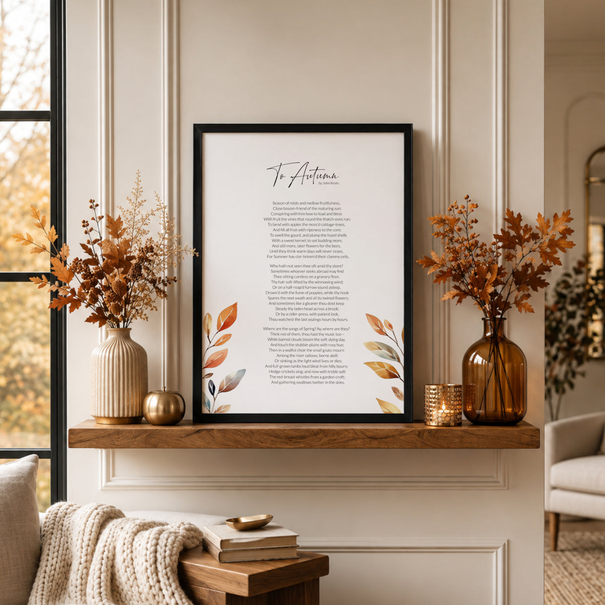 To Autumn by John Keats Print
