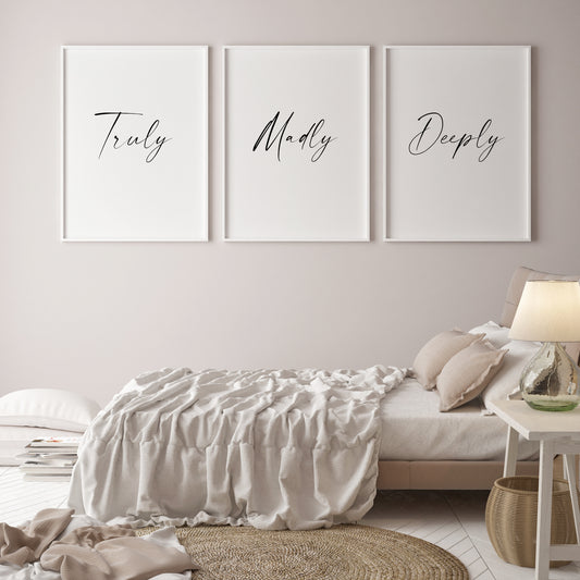 Truly Madly Deeply Prints (Set of 3) (Custom Design)