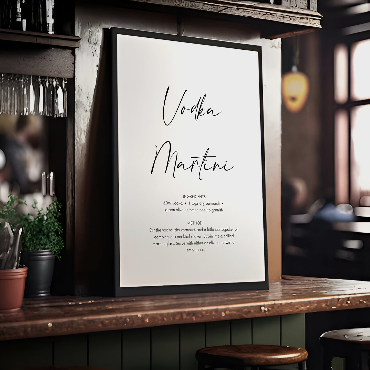 Vodka Martini Cocktail Recipe Print
