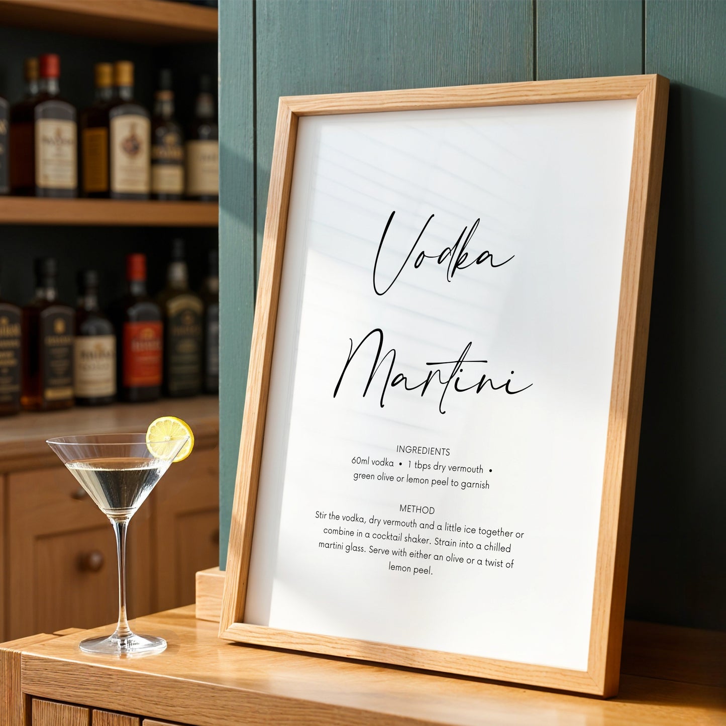 Vodka Martini Cocktail Recipe Print
